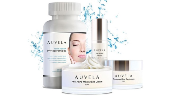 Le système de soins cutanés Auvela c’est une combinaison de 4 produits de soins cutanés antivieillissement.